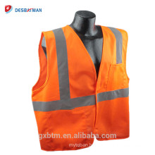 Economical 100% Ployester Knit Hi Vis Reflective Safety Vests With 1 Horizontal Stripe